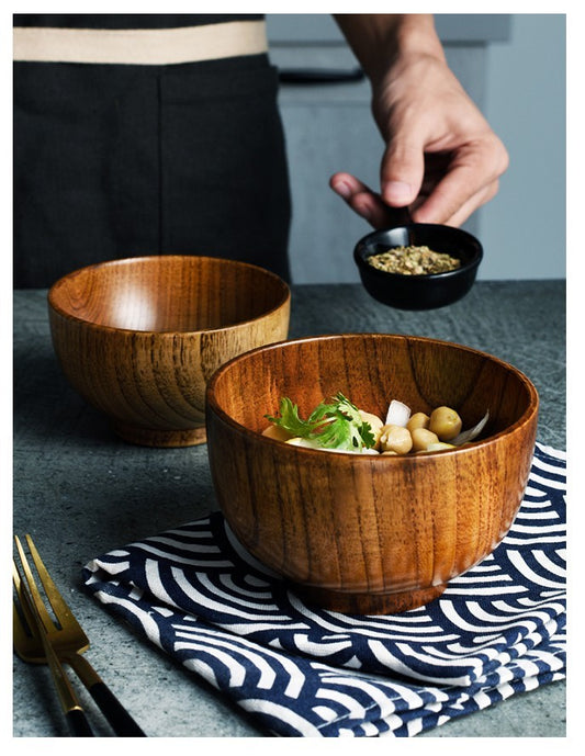 Retro Japanese style wooden tableware