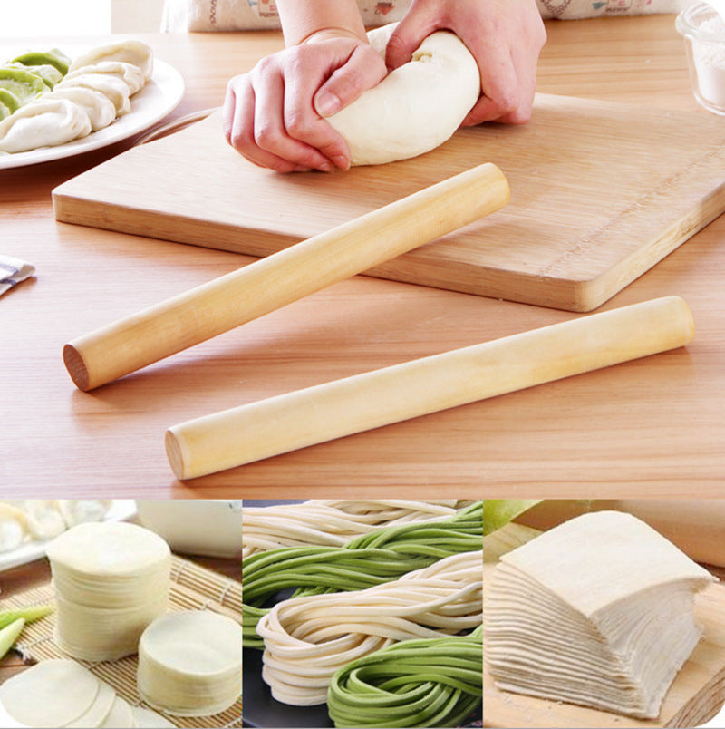 Rouleau à pâtisserie en bois massif naturel