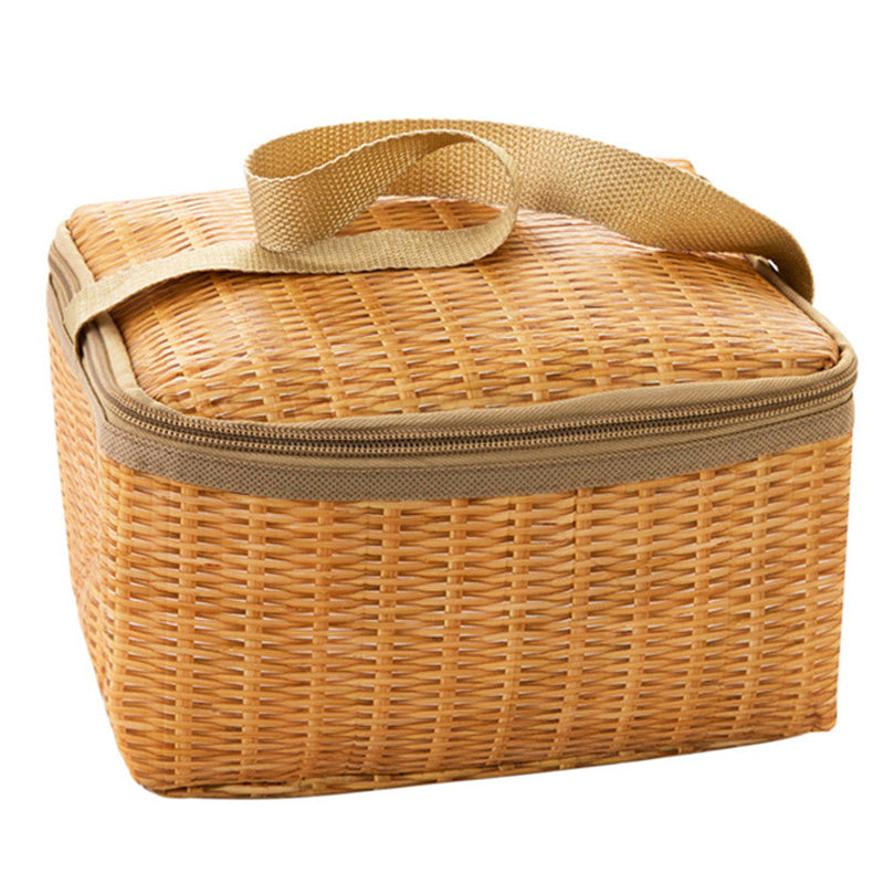Sac à lunch en rotin