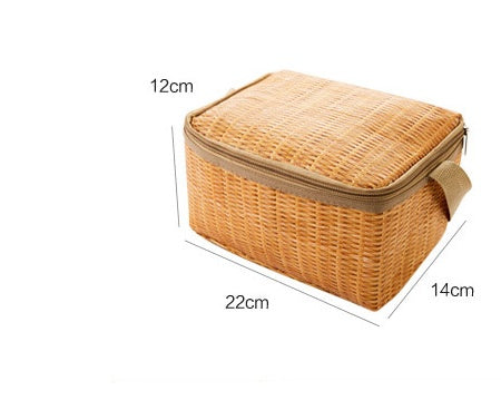 Sac à lunch en rotin