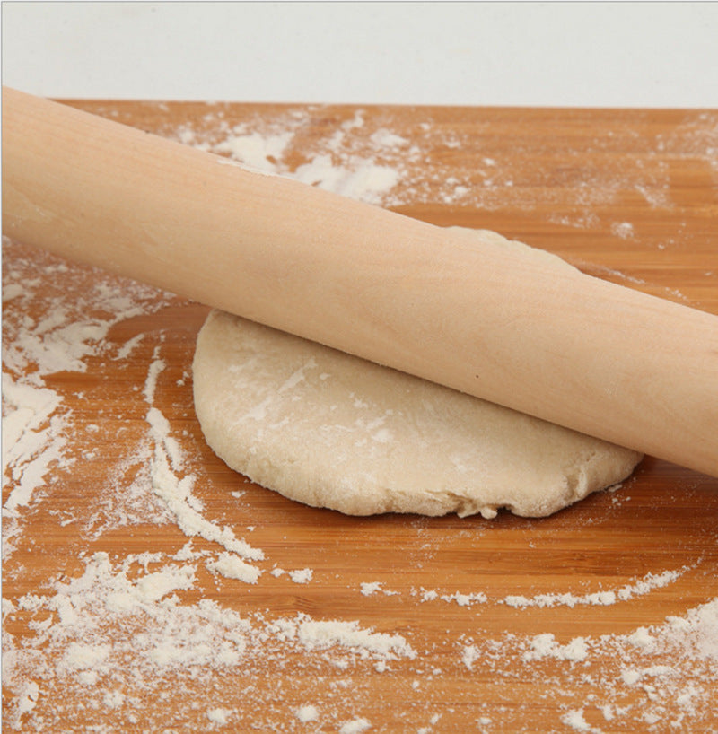 Rouleau à pâtisserie en bois massif naturel