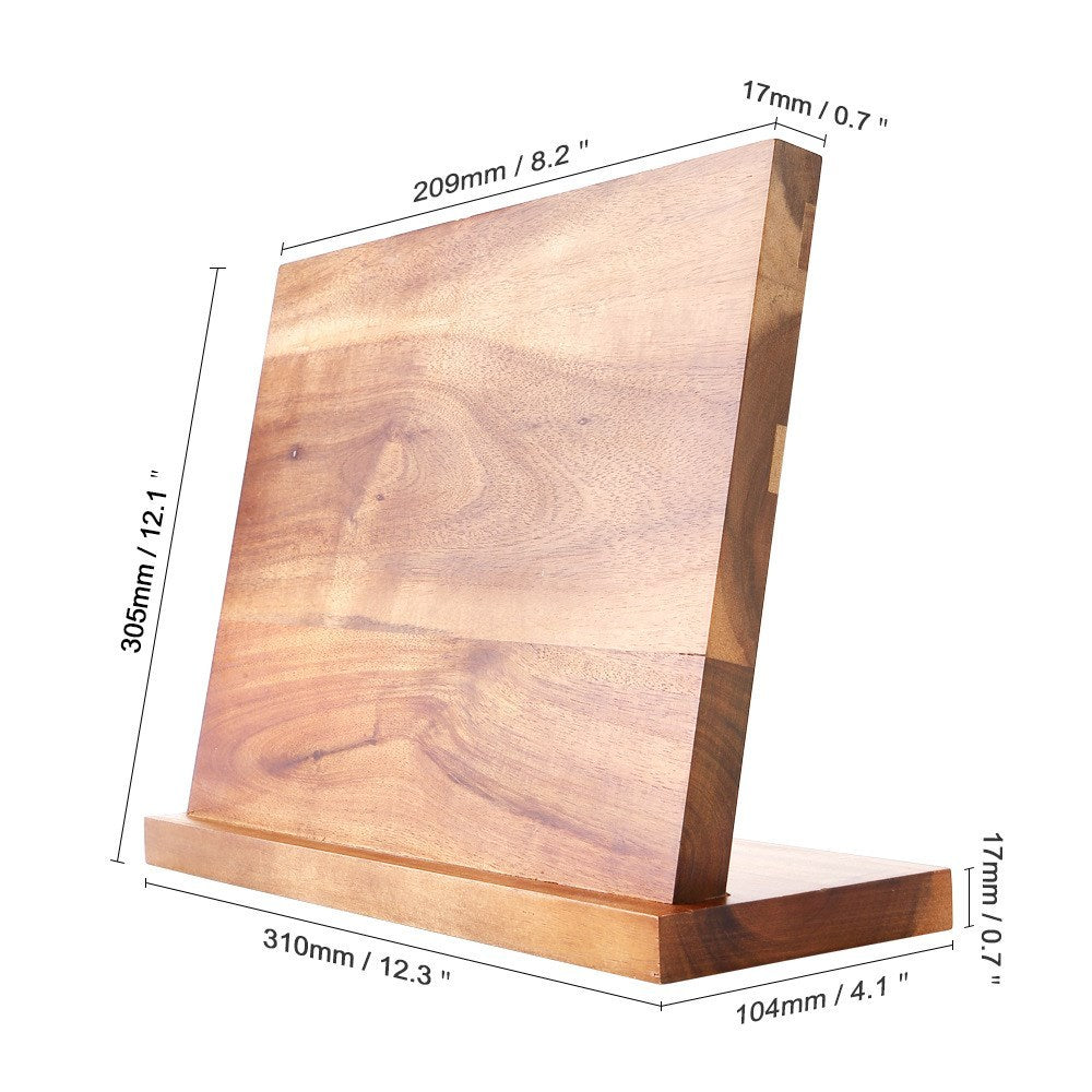 Porte-couteaux magnétique en bois massif pour cuisine