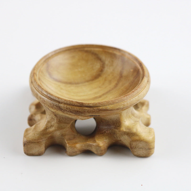 Ornements de base de boule de cristal en bois