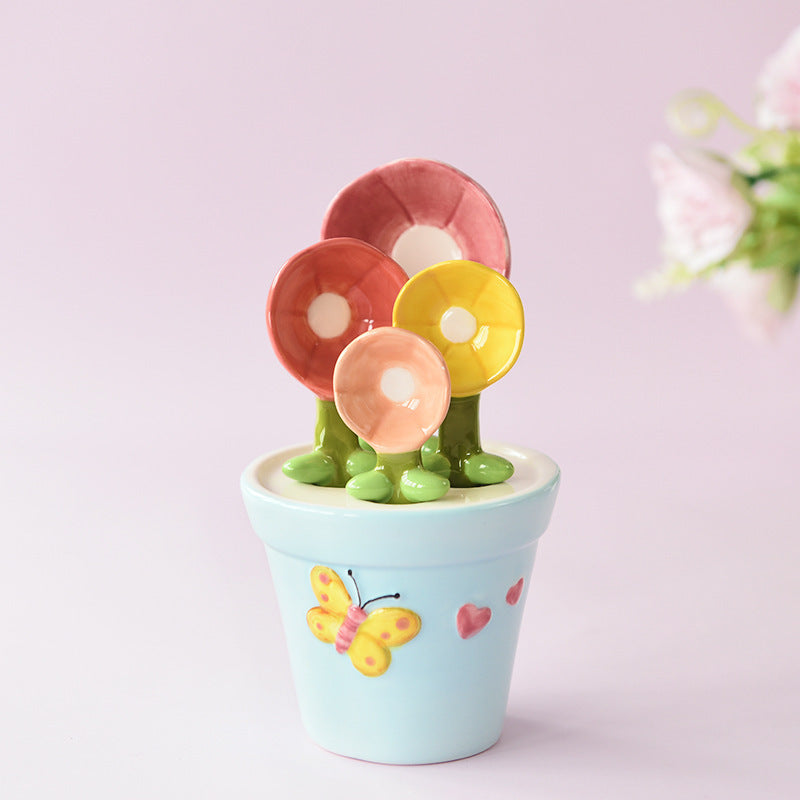 Cuillère à mesurer en forme de pétale de fleur et de papillon