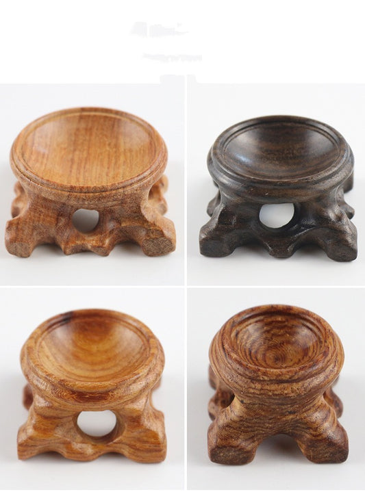 Ornements de base de boule de cristal en bois