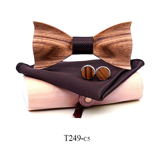 Nœud papillon en bois de zèbre