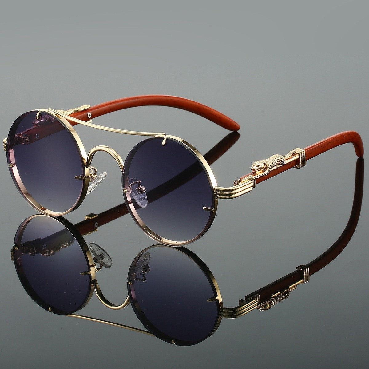 Lunettes de soleil rétro à double faisceau