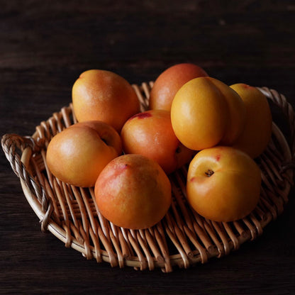 Assiette à fruits ronde multifonctionnelle en rotin, fabriquée à la main et créative, avec deux oreilles