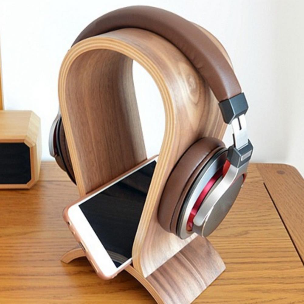 Support de casque en bois massif créatif