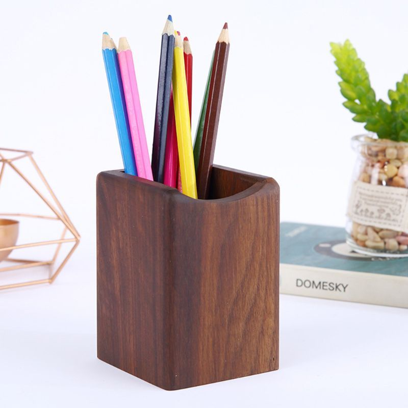 Porte-stylo créatif en bois de bambou