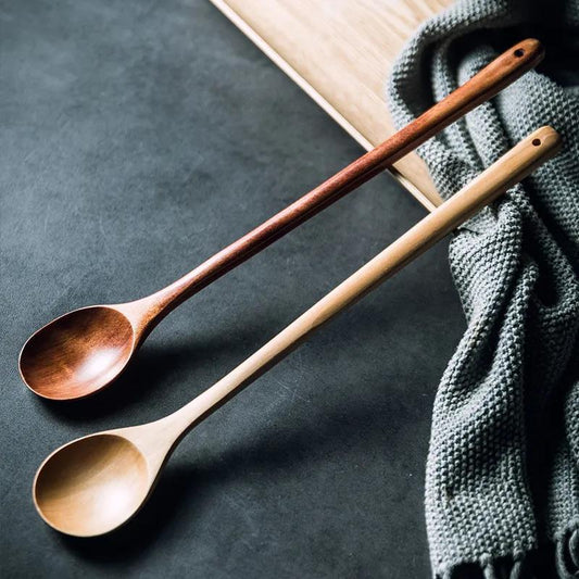 Cuillère de cuisine allongée à long manche pour remuer et cuisiner