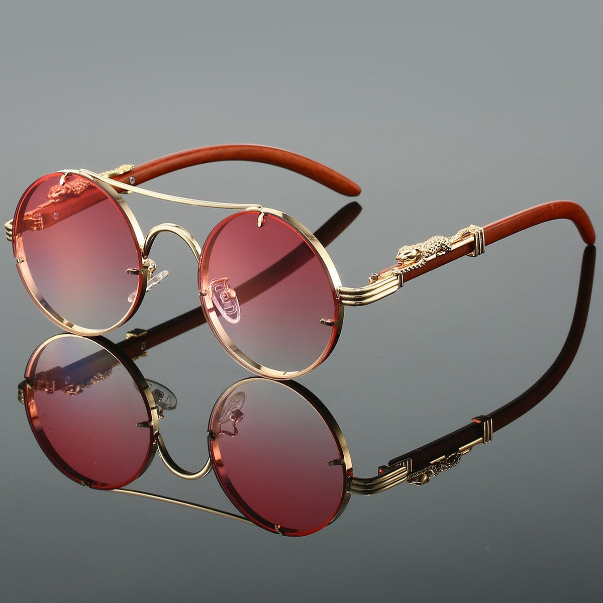 Lunettes de soleil rétro à double faisceau