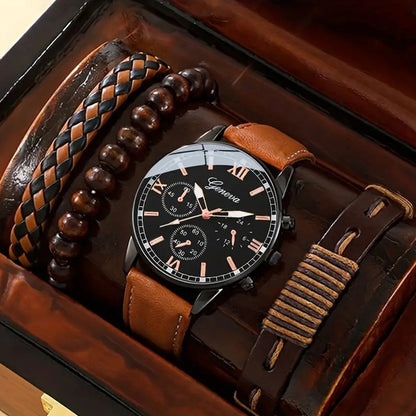 Montre à quartz avec bracelet tissé