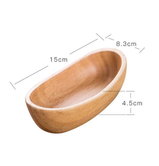 Bol à compote en bois d'hévéa naturel à fond épais