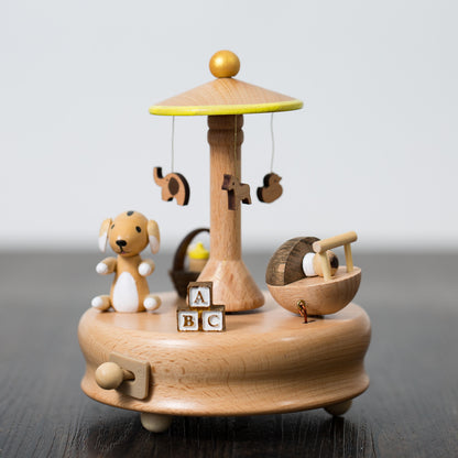 Boîte à musique enroulée en bois