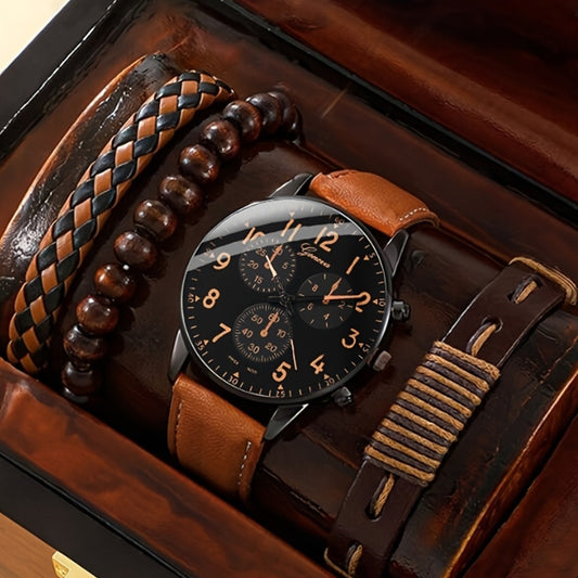 Montre à quartz avec bracelet tissé