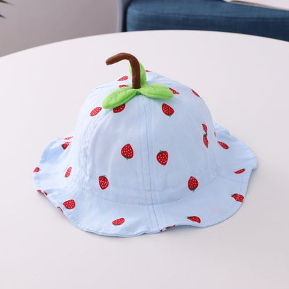 Bonnet bassin pour bébé en forme de feuille de fraise