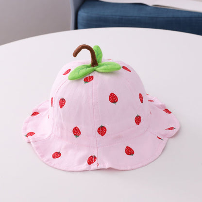 Bonnet bassin pour bébé en forme de feuille de fraise