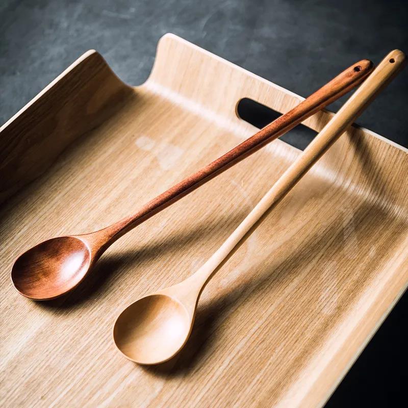 Cuillère de cuisine allongée à long manche pour remuer et cuisiner