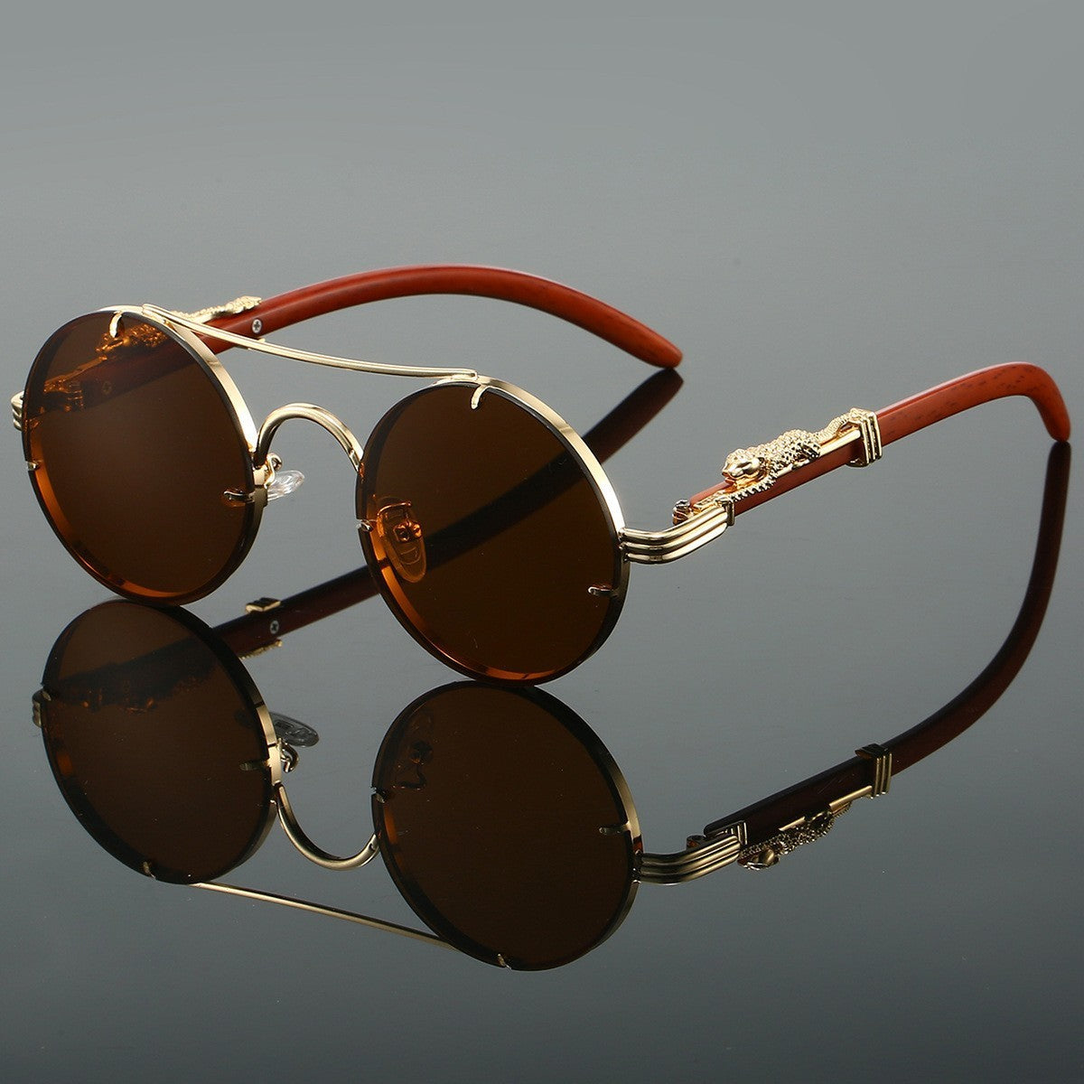 Lunettes de soleil rétro à double faisceau