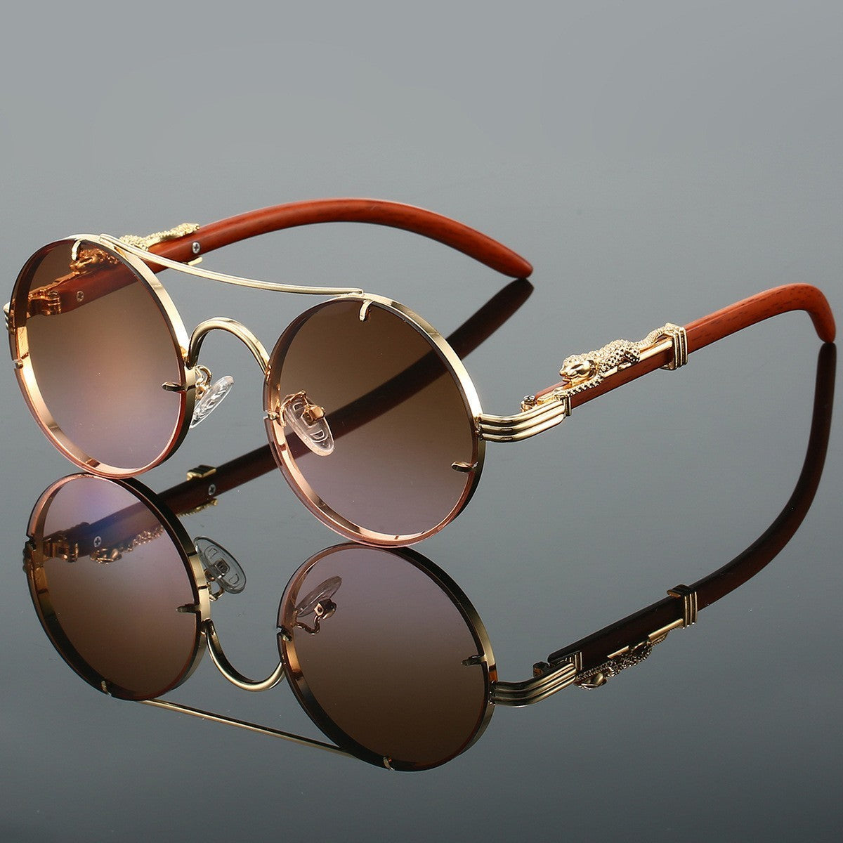 Lunettes de soleil rétro à double faisceau