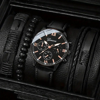 Montre à quartz avec bracelet tissé