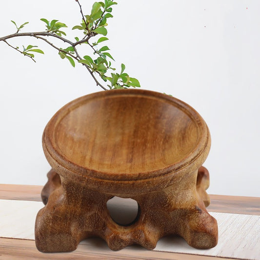 Ornements de base de boule de cristal en bois