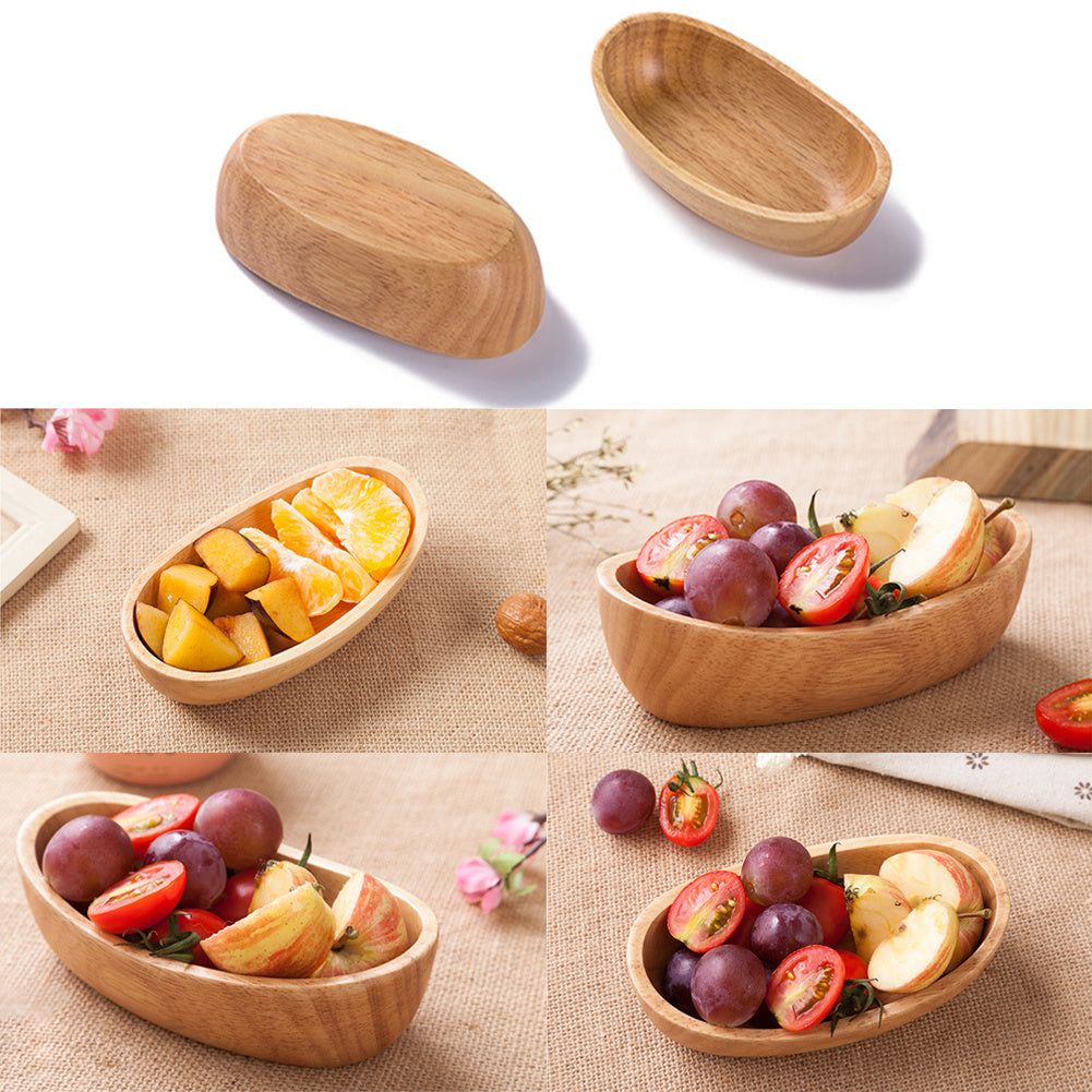 Bol à compote en bois d'hévéa naturel à fond épais