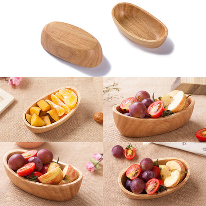 Bol à compote en bois d'hévéa naturel à fond épais