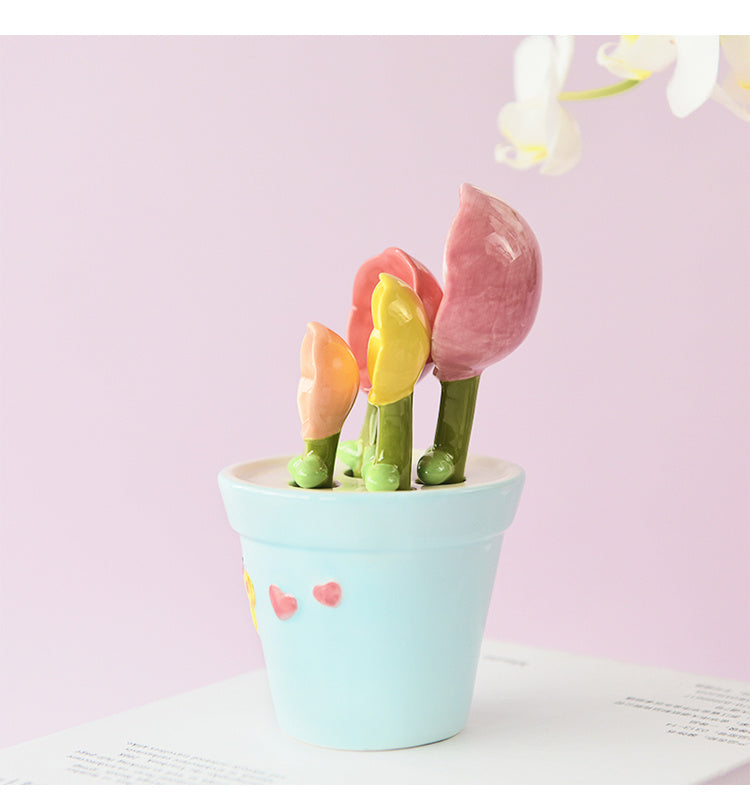 Cuillère à mesurer en forme de pétale de fleur et de papillon