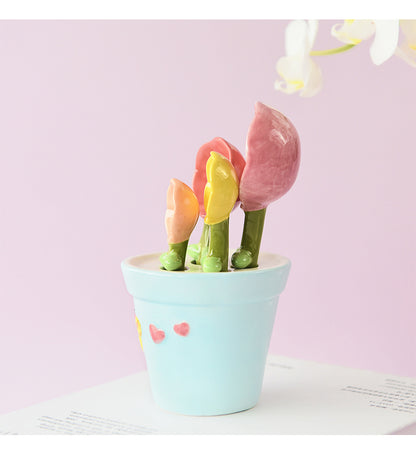 Cuillère à mesurer en forme de pétale de fleur et de papillon